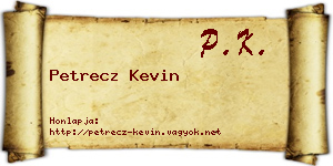 Petrecz Kevin névjegykártya